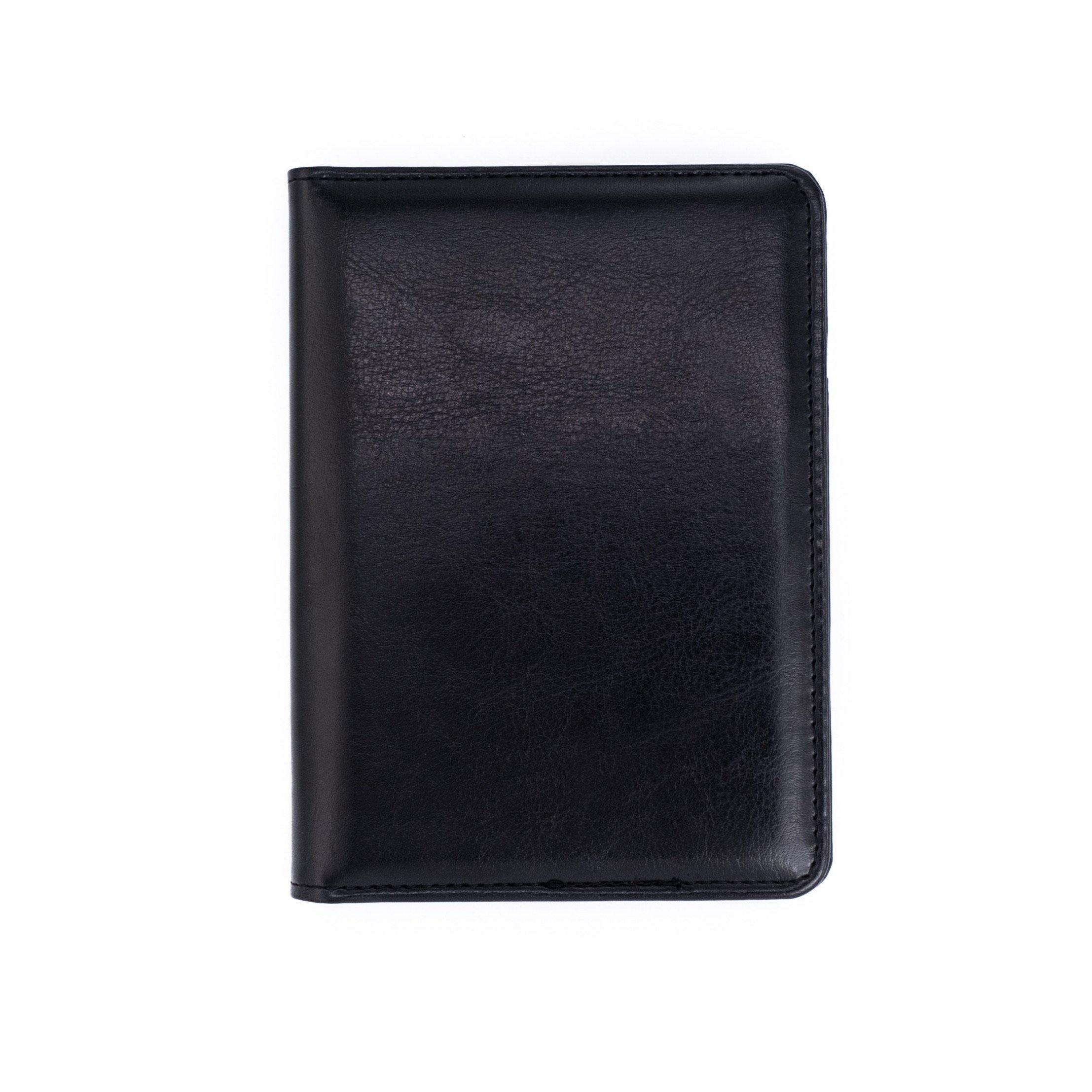Black Pu leather passport holder personalised with name or initials - PersonalisebyLisa