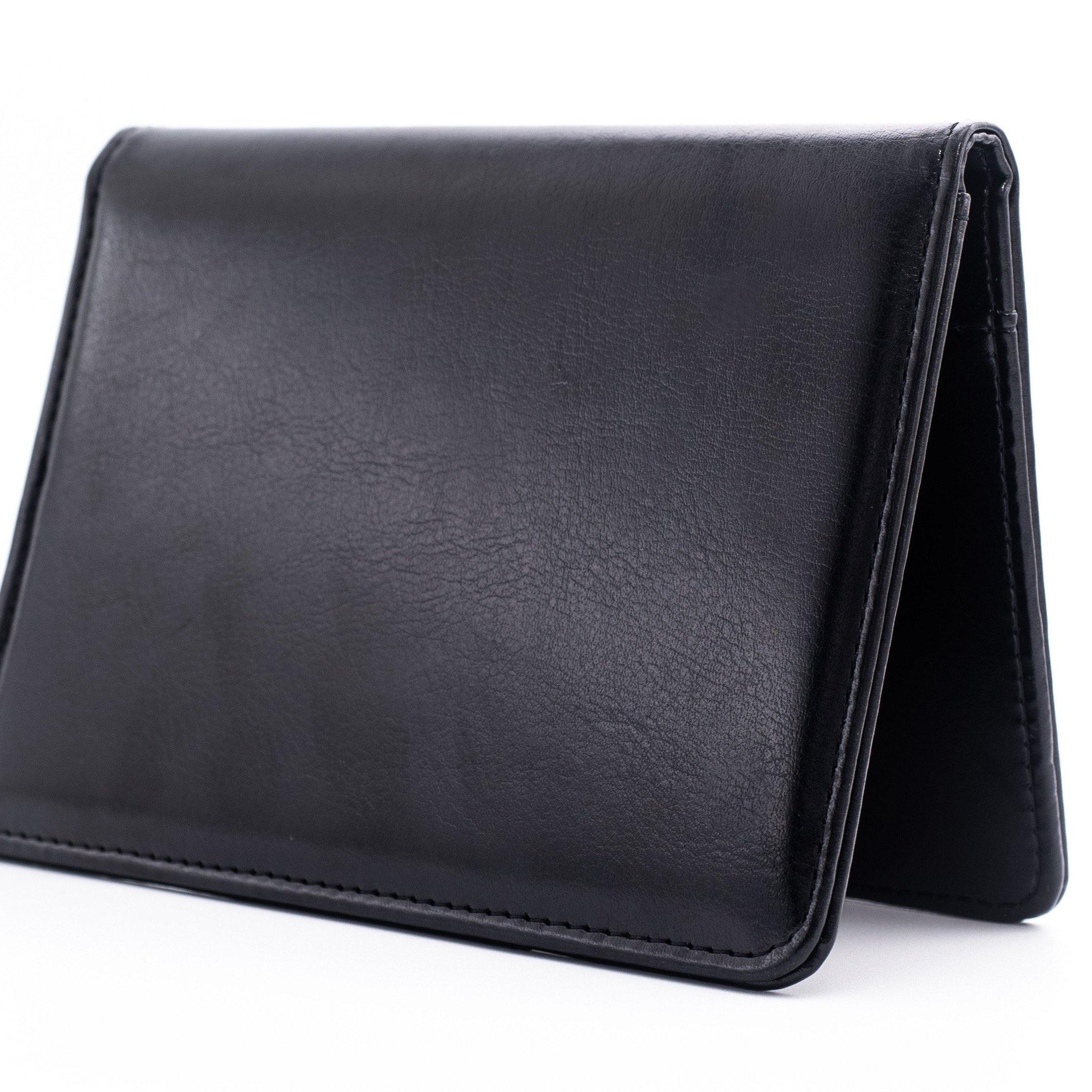 Black Pu leather passport holder personalised with name or initials - PersonalisebyLisa