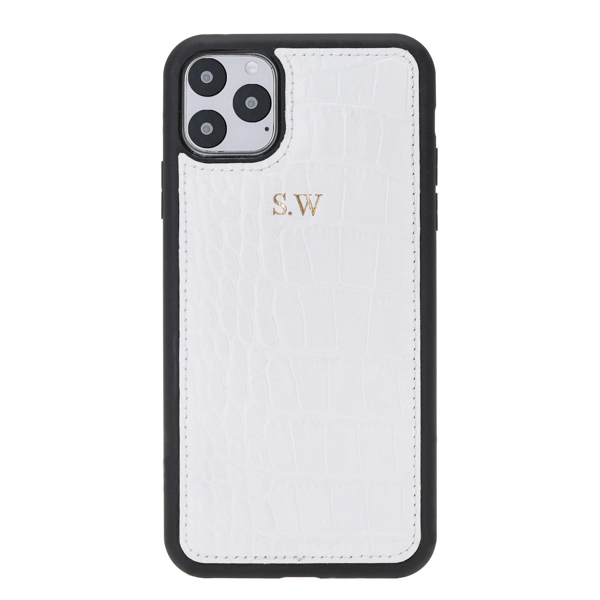 iPhone 12, 12 Mini, 12 Pro, 12 Pro Max genuine leather phone case personalised with name or initials - PersonalisebyLisa
