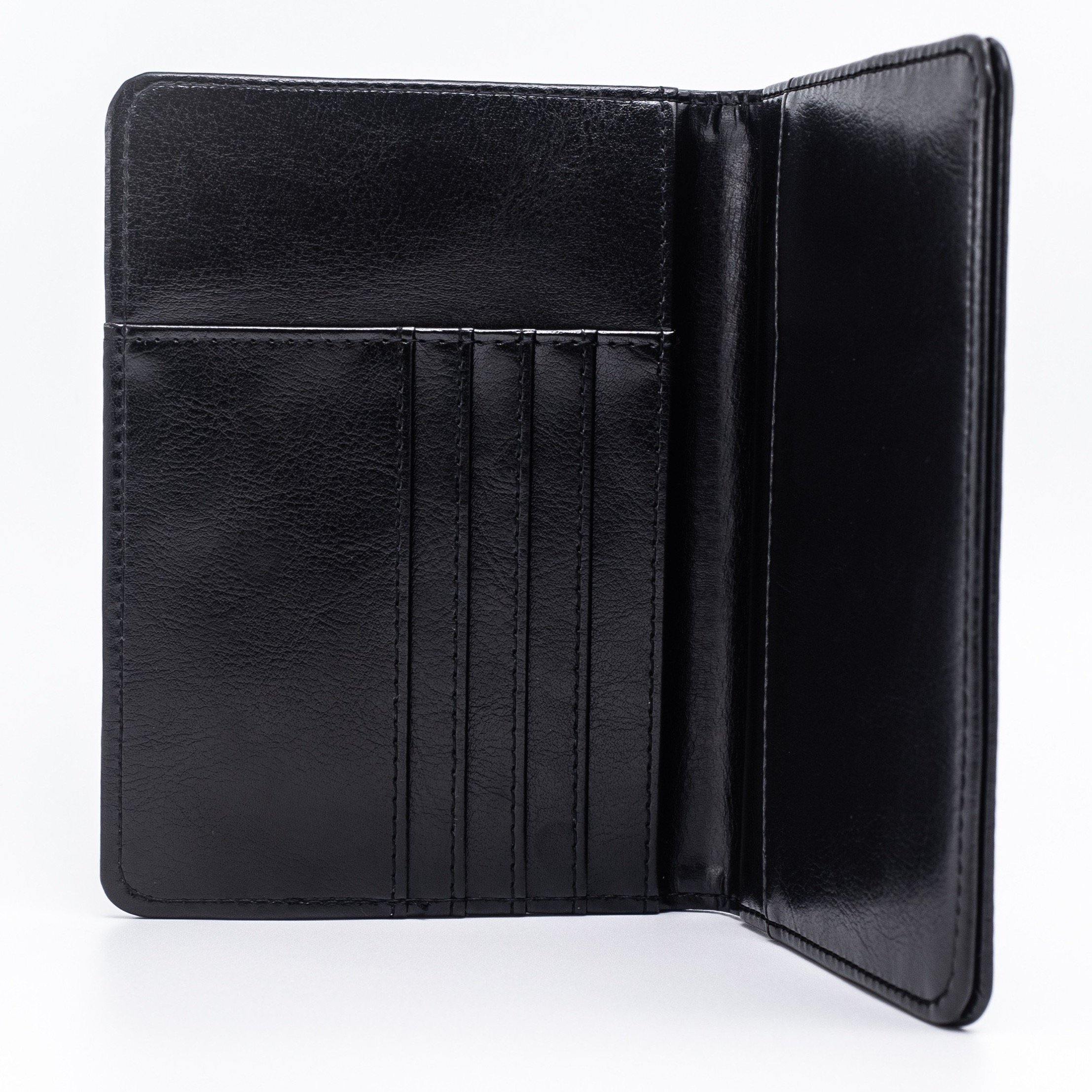 Black Pu leather passport holder personalised with name or initials - PersonalisebyLisa