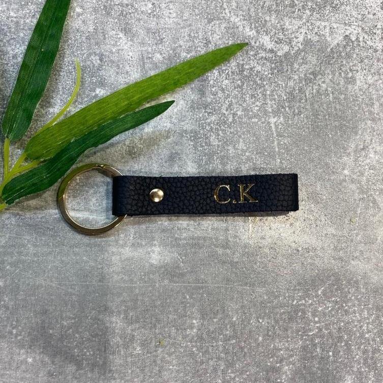Genuine Leather keyring 6cm | personalised with initials or name - PersonalisebyLisa