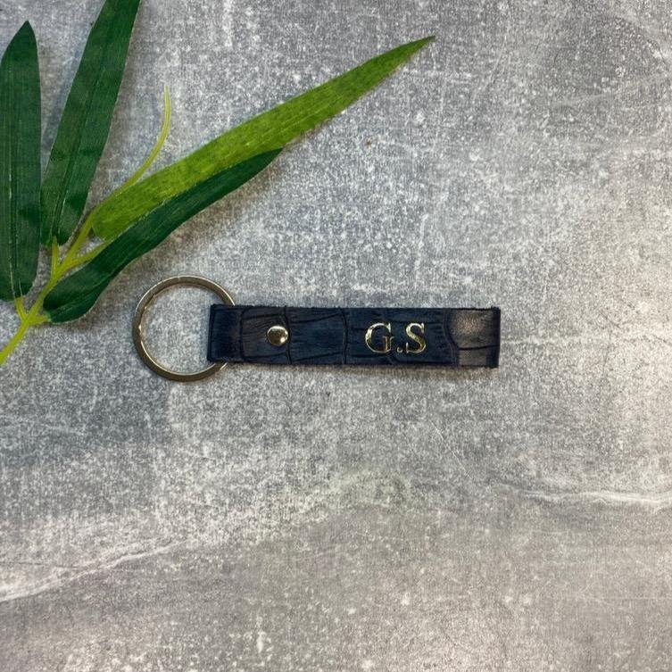 Genuine Leather keyring 6cm | personalised with initials or name - PersonalisebyLisa