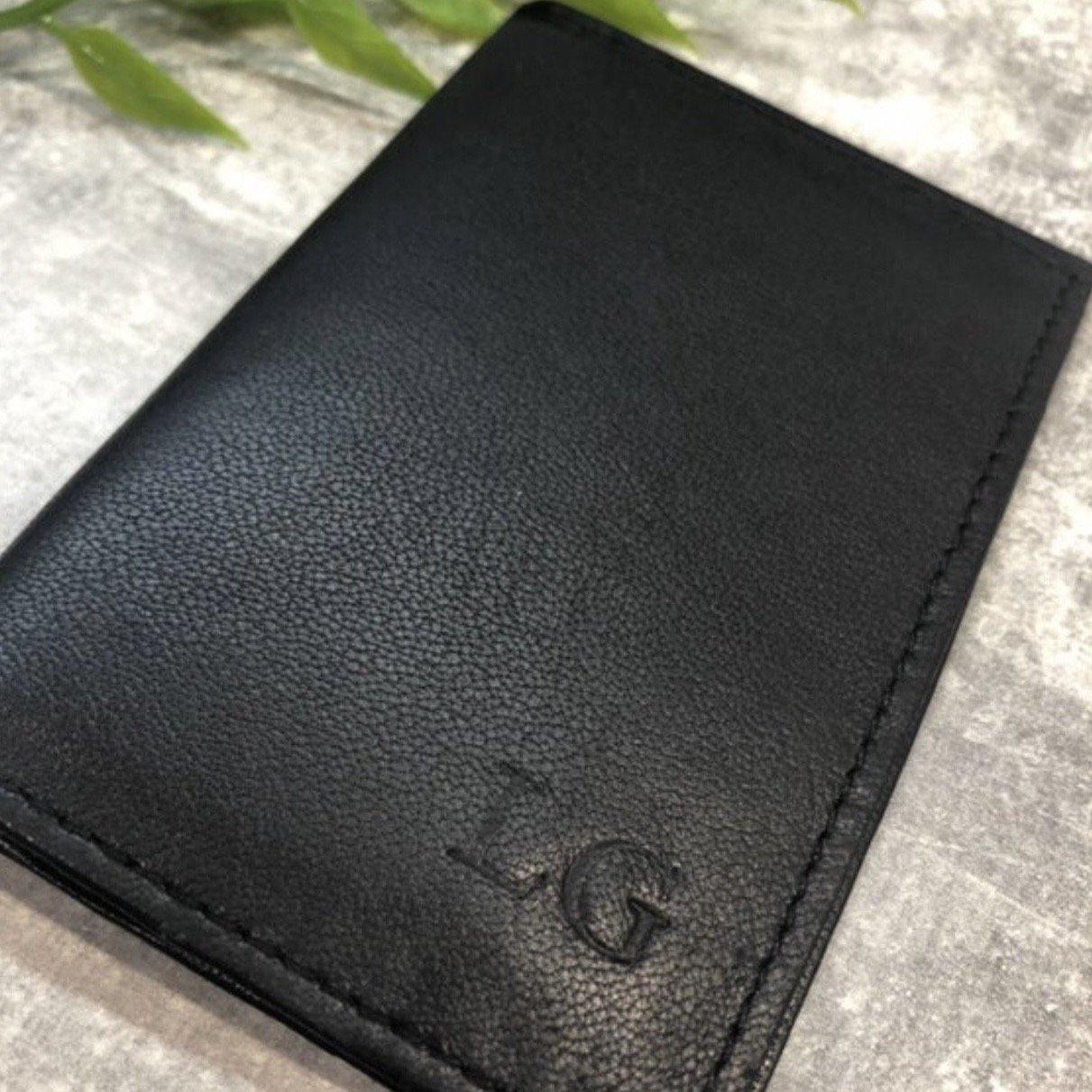 Leather Travel Card holder personalised with name or initials - PersonalisebyLisa