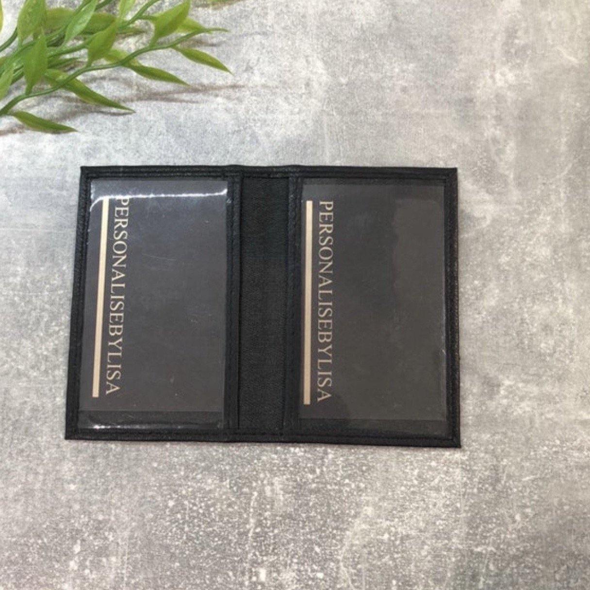 Leather Travel Card holder personalised with name or initials - PersonalisebyLisa
