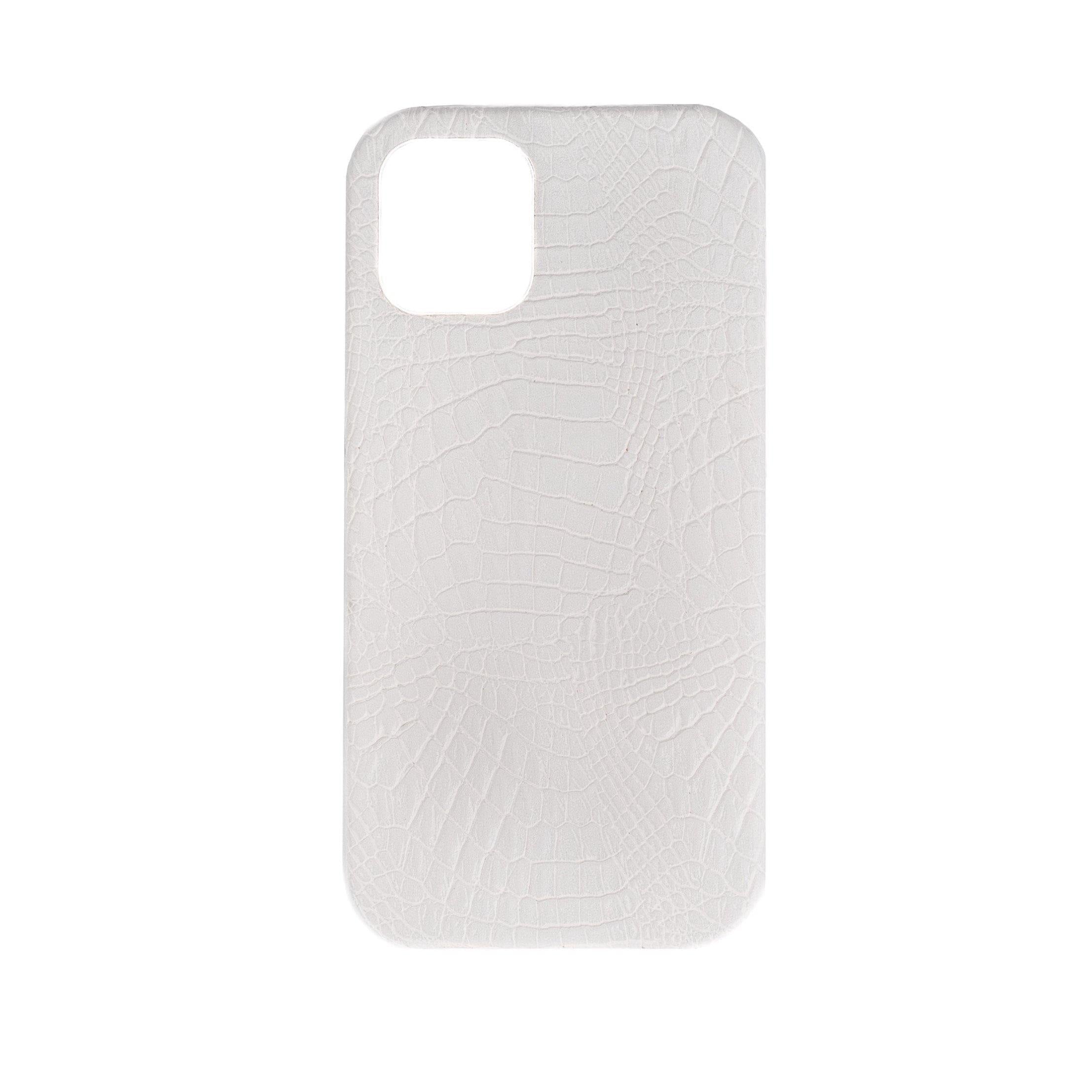 iPhone 12, 12 Mini, 12 Pro, 12 Pro Max PU leather croc style phone case personalised with name or initials | phone case | customised phone cover - PersonalisebyLisa