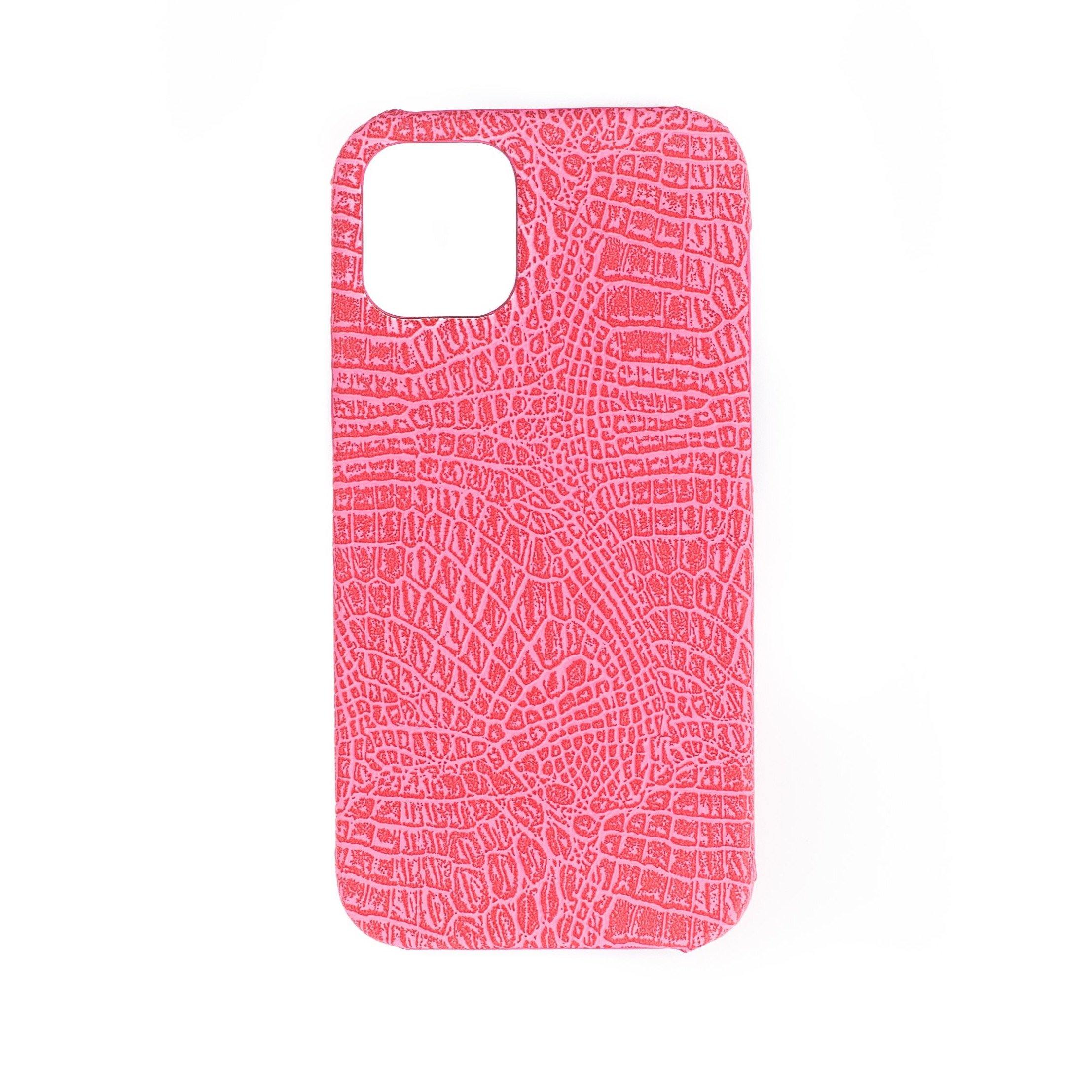 iPhone 12, 12 Mini, 12 Pro, 12 Pro Max PU leather croc style phone case personalised with name or initials | phone case | customised phone cover - PersonalisebyLisa